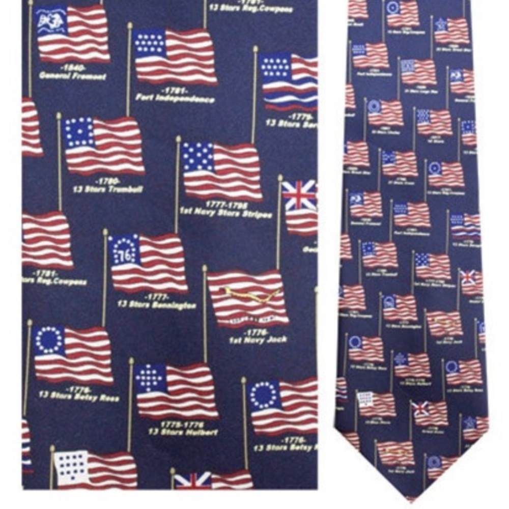 Museum Artifacts Flags of Heritage Necktie Patriotic Flag Print Tie